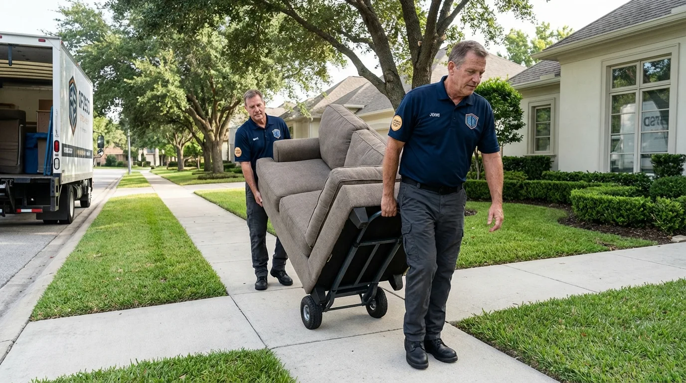 Local residential moving crew loading furniture in Lake Lure, NC