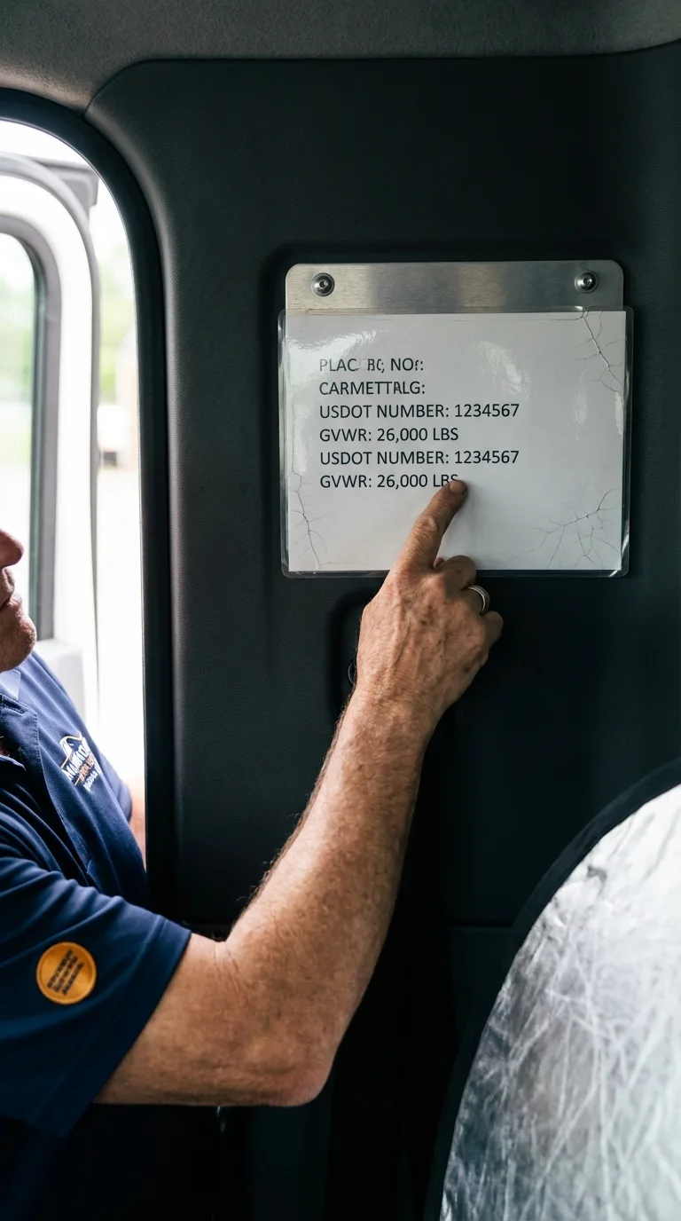 USDOT licensing placard verification in Lake Lure